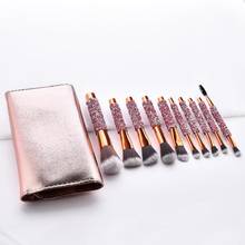 10pcs Crystal Makeup Brushes Tool Set Cosmetic Powder Eye Shadow Foundation Blush Blending Beauty Make Up Brush 2024 - buy cheap