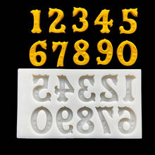 Molde de silicona con números para hornear, herramientas de decoración de pasteles, Fondant, Chocolate, magdalenas 2024 - compra barato