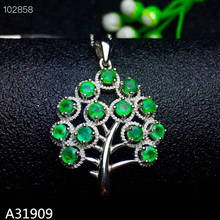 KJJEAXCMY Fine Jewelry 925 sterling silver inlaid natural emerald necklace pendant supports detection of luxury water droplets 2024 - buy cheap