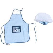 Childs crianças chefe chapéu avental cozinhar cozimento menino menina chefs junior presente (azul) 2024 - compre barato
