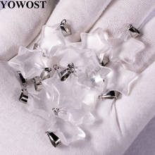 Wholesale 10Pcs/Lot Fashion Assorted Natural Stone White Quartz Dangle Star Beads Charms Pendants For Jewelry Making QV0011 2024 - buy cheap