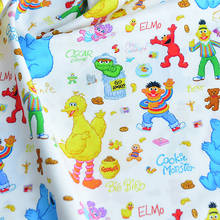 Popupar capa de algodão para mochilas, capa de almofada para tecido infantil de tv sesame, para roupas de meninos 2024 - compre barato