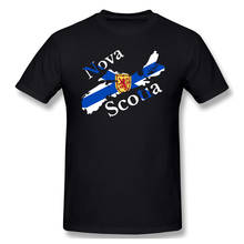 Camiseta básica de manga corta para hombre, ropa con estampado de mapa de la bandera de Nueva Escocia, NS, Canadá, talla europea, R282 2024 - compra barato