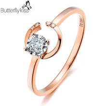 Anéis de ouro genuíno bk 18k 585 para mulheres vs d color moissanite 1.8g design assimétrico design de casamento, noivado feminino joias com texto 2024 - compre barato