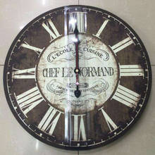 Relógio de parede preto de 14 tamanhos, relógio redondo clássico de madeira que não toca, de fácil leitura com numerais romanos 2024 - compre barato