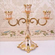 Candelabros castiçais dourados e brancos, suporte para velas douradas, castiçal para decoração de casa zt138 europa 3/5 2024 - compre barato