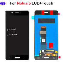 ЖК-дисплей с дигитайзером тачскрина в сборе, для Nokia 5 LCD TA-1024 TA-1027 TA-1044 TA-1053 N5, OEM 5,2 дюйма 2024 - купить недорого