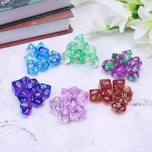 7pcs Transparent Sided Dice D4 D6 D8 D10 D12 D20 Dungeons & Dragon D&D RPG Poly Table Board Game Set27RD 2024 - buy cheap