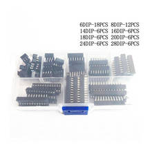 66PCS/Lot DIP IC Sockets Adaptor Solder Type 6/8/14/16/18/20/24/28 pins DIP IC Socket set electronic diy assortment kit MCU seat 2024 - buy cheap
