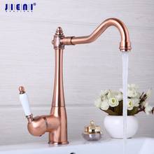 JIENI Antique Copper Swivel Kitchen Sink Bathroom Basin Mixer Tap Kitchen Faucet Ceramic Handle  Water Mixer Faucet 2024 - buy cheap