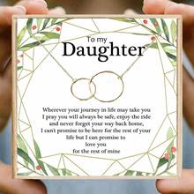 Daughter Necklace Christmas Gifts Double Circle Necklaces Women Round Circles Infinity Necklace Mom Dad Birthday Christmas Gift 2024 - buy cheap