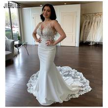 JIERUIZE Modern V Neck Boho Mermaid Wedding Dresses Lace Appliques Beach Bride Dresses Robe De Mariee Bridal Wedding Gowns 2024 - buy cheap