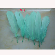 Wholesale 50Pcs/lot Beautiful  light blue Goose Feather 15-20cm Decorative Feathers Craft good Fashion DIY needlework accessory 2024 - buy cheap