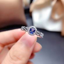 2021 Blue Sapphire Gemstone Ring for Women Jewelry Natural Gem Real 925 Silver Engagement Ring Summer Birthday Anniversary Gift 2024 - buy cheap