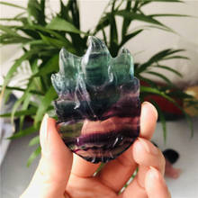 Cristal de cuarzo Natural tallado, fluorita arcoíris, piedra de zorro de nueve colas, cristal Mineral curativo, mesa, regalo de vacaciones 2024 - compra barato