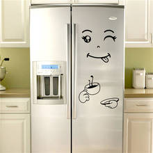 Cute Sticker Fridge Happy Delicious Face Kitchen Fridge Wall Refrigerator Vinyl Stickers Art Wall Decal Home Decor wall decals 2024 - buy cheap