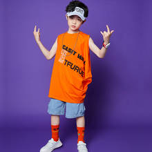 New Hip-Hop Dance Costume Kids Short Sleeve Tops Shorts Hiphop Outfits Jazz Street Wear Ballroom Modern Dance Clothes SL3212 2024 - buy cheap