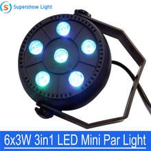 RGB LED Stage Par Light DJ Equipment 6X3W Mini Portable Disco Lights Lamp Voice Activated 18W for KTV Bar Party Wedding Lighting 2024 - buy cheap