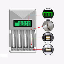 Cargador de batería inteligente con 4 ranuras, pantalla LCD, para pilas AA, AAA, recargables, 1,2 V, NI-MH, NI-CD 2024 - compra barato