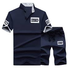 Men Tracksuit 2 Piece Polo T Shirt + Shorts Set Men's Summer Casual Track Suit Short Sleeve Outfits  Leisure Male Breathable Set 2024 - buy cheap