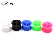 Alisouy 2pcs Peace Silicone Flexible Ear Plugs and Tunnels Double Flared Gauges 4-20mm Piercing Body Jewelry Ear Stretching 2024 - buy cheap