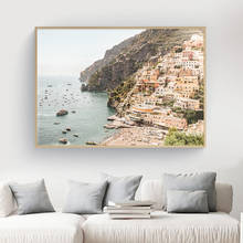 Póster de lona de la ciudad de Italia para decoración del hogar, cuadro decorativo nórdico con imagen de paisaje de la Costa de Amalfi, impresión artística de pared 2024 - compra barato