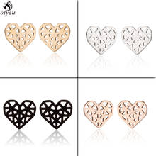 Punk Stainless Steel Earrings Broken Heart Stud Earrings for Women Origami Peach Heart Ear Stud Love Jewelry christmas kolczyki 2024 - buy cheap