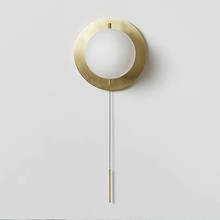 Lámpara de pared de mesita de noche minimalista, posmoderna, nórdica, para estudio, sala de estar, pasillo, dormitorio, bola de cristal 2024 - compra barato