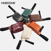 HUBOONE Women Bag Crocodile Waist Belt Bag Women Waist Packs Pu Leather Handbag Purse Waist Pack Heuptas Chest Bag Female Clutch 2024 - buy cheap