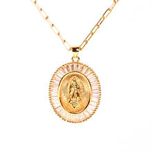 Fashion Shine Rhinestone Thick Rope Chain 4 Styles Virgin Mary Pendant Necklace Gold Plating Jewerly Gift For Men Women 2024 - buy cheap