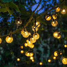 Bola de cristal de 20/50 LED para decoración de exteriores, lámpara Solar de 5/10M, con luces LED, para jardín, Navidad y boda 2024 - compra barato