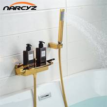 Bathtub Faucets Gold Bath Shower Set Black Shower Set Bathtub Mixer Tap Dual Contral Shower Wall Mounted For Bathroom XT413 2024 - buy cheap