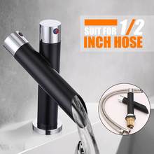 Bathroom Unique Single Handle Black Waterfall Basin Faucet Spout Mixer Tap Deck Mounted Bronze Finished Hot And Cold Water 2024 - buy cheap