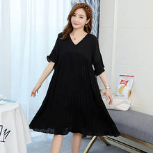 Chiffon Pleated Pregnancy Dresses Maternity Clothes For Pregnant Women Casual Summer Short Sleeve Dress Gravidas Vestidos 3XL 2024 - buy cheap