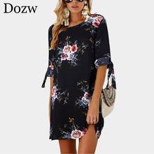 2019 Women Summer Dress Boho Style Floral Print Chiffon Beach Dress Tunic Sundress Loose Mini Party Dress Vestidos Plus Size 5XL 2024 - buy cheap