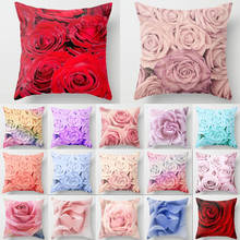 Funda de cojín de poliéster con flores rosas, 45x45cm, estilo nórdico, para decoración del hogar, sofá, cama, coche, 1 unidad, 40827 2024 - compra barato