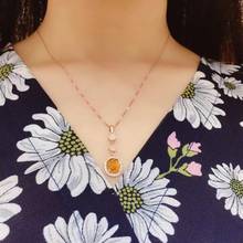 Natural citrine necklace, 925 silver, luxury design, Lucky Fortune Yellow Crystal 2024 - buy cheap