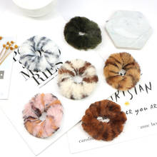 Wholesale 6pcs/set Women Panther Scrunchies Pack Fur Hair Rope Girls Furry Plush Hair Tie Winter Scrunchie Hair Accessories 2024 - buy cheap
