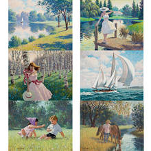 Pintura de diamante quadrado para meninos e meninas, faça você mesmo, paisagem, pintura colorida e artesanal, kits de ponto cruz, mosaico de bordado, decoração de parede de casa 2024 - compre barato