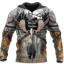 Sudadera con capucha para hombre y mujer, prenda deportiva Unisex de manga larga con estampado 3D de camuflaje, Moose Hunting, estilo Harajuku, envío directo 2024 - compra barato