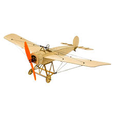 Mini aeronave giratório k0801 mini fokker-e balsa madeira 420mm kit de brinquedo avião biavião de asa para diy 2024 - compre barato