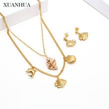 XANHUA Stainless Steel Jewelry Sets Conch Multi Layer Necklace Earrings Set Woman Accessories Fashion Jewellery Choker Chain 2024 - buy cheap