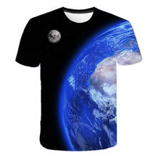 Camiseta de la tierra para niños de 4 a 14 años, camiseta espacial de la luna en 3d, camiseta de color creativo, ropa informal de manga corta para niños y niñas 2020 2024 - compra barato