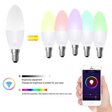 Bombilla inteligente con WiFi, lámpara de luz RGB de 6W, luces de alarma compatibles con Alexa y asistente de bombilla Led de Google, envío directo 2024 - compra barato