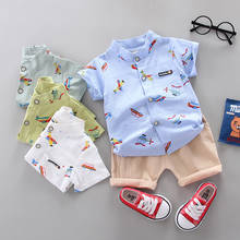 DIIMUU Infants Toddler Boys Clothes Baby Outfits Suit Shirt + Pants 2Pcs Kids Cotton Short Sleeve Tops Summer Boy Clothing Suit 2024 - buy cheap