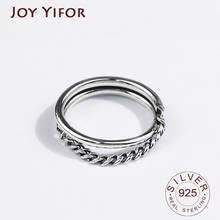 Anéis de prata esterlina para mulheres 925, corrente vintage, casamento, joia da moda, grande, ajustável, anéis antigos 2024 - compre barato