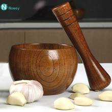 Wooden Spice Crusher Resin Bowl Mortar Pestle Spice Pepper Crusher Herbs Grinder Garlic Mixing Bowl Press Bowl Kitchen Tools 2024 - buy cheap