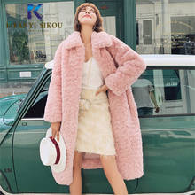 Casaco de pele falsa de alta qualidade, casaco feminino de pele longa de luxo, casaco solto quente, jaqueta feminina de pele de cashmere natural, casacos de pelúcia femininos 2024 - compre barato