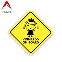 Aliauto Warning Car Sticker Princess on Board Crown Girl Sun Creen Anti-UV Waterproof Funny Accessories PVC Decal,13cm*13cm 2024 - buy cheap