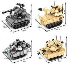 Military series WW2 army Cartoon T-90 M1A2 main battle tank SWAT DIY Model Building Blocks Bricks Toys Gifts 2024 - buy cheap